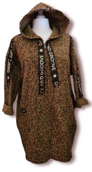 Boucle - Jacke in Senfgelb -Schwarz Mix